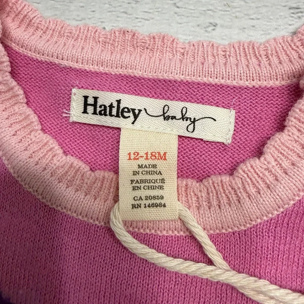 Hatley soft fawn baby sweater pink‎ purple 12-18 months NEW